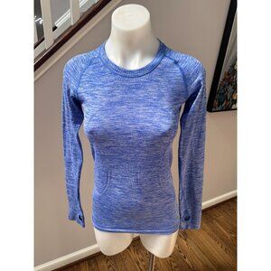 Lululemon Run Swiftly Tech Long Sleeve Crew Space Dye Heathered Harbour Blue 4